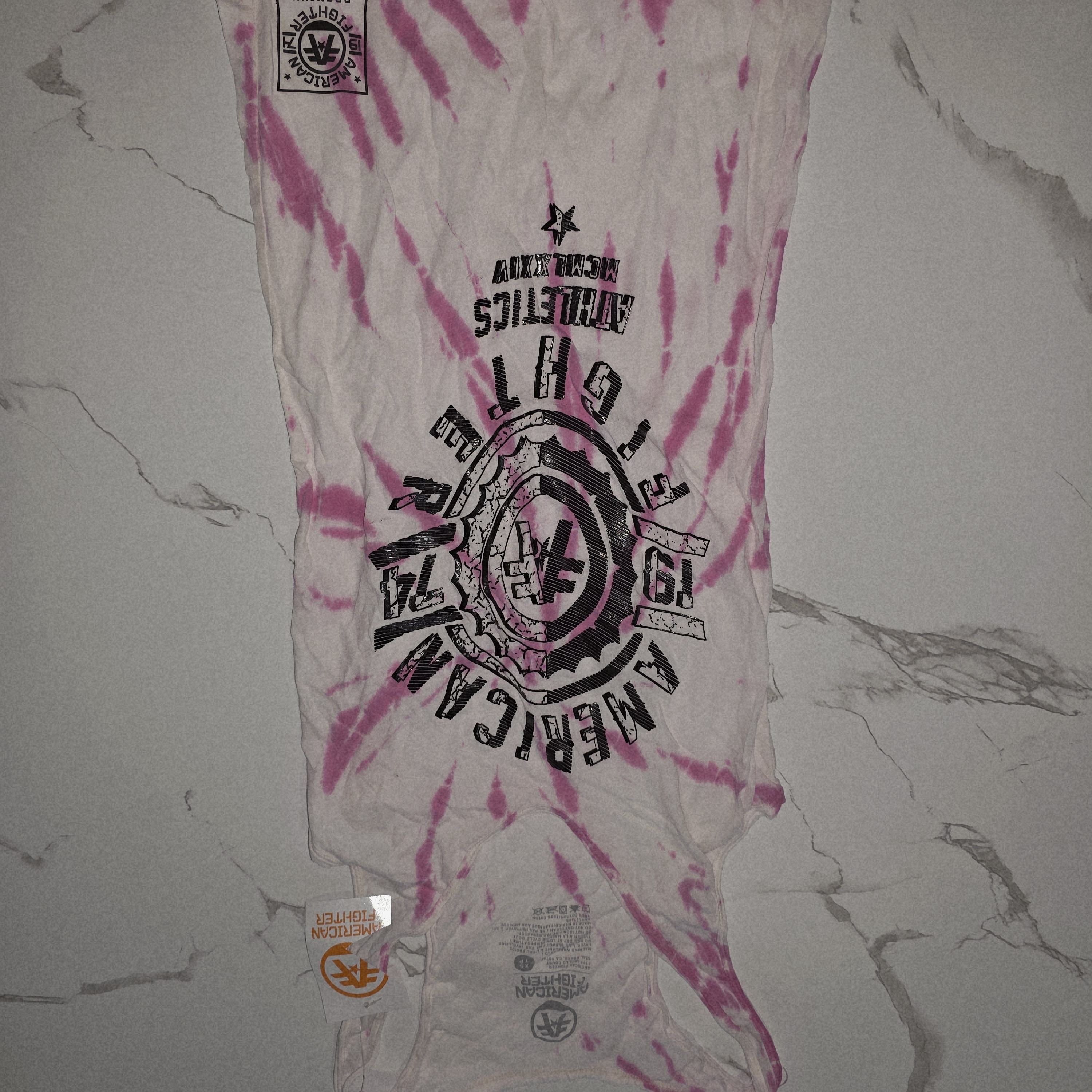 American Fighter Pink And White Graphic Tee